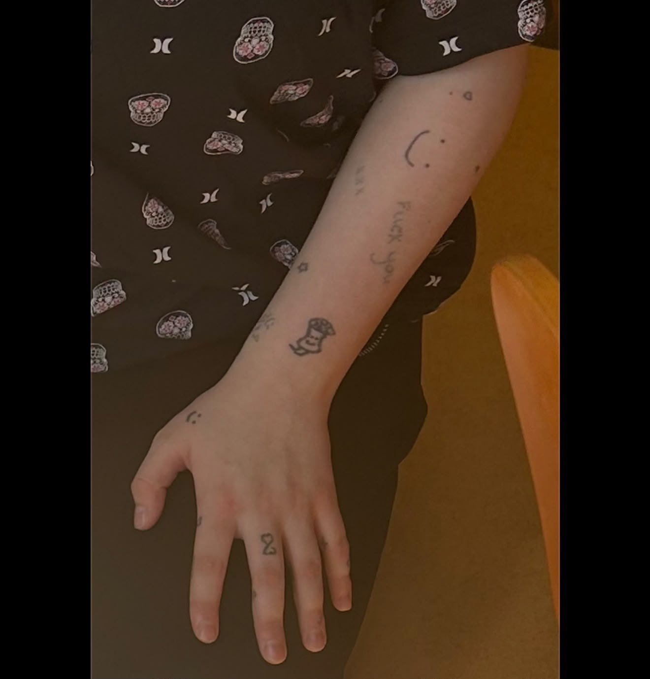 Photo of Hailie Wagner's identifying tattoos, exhibit D